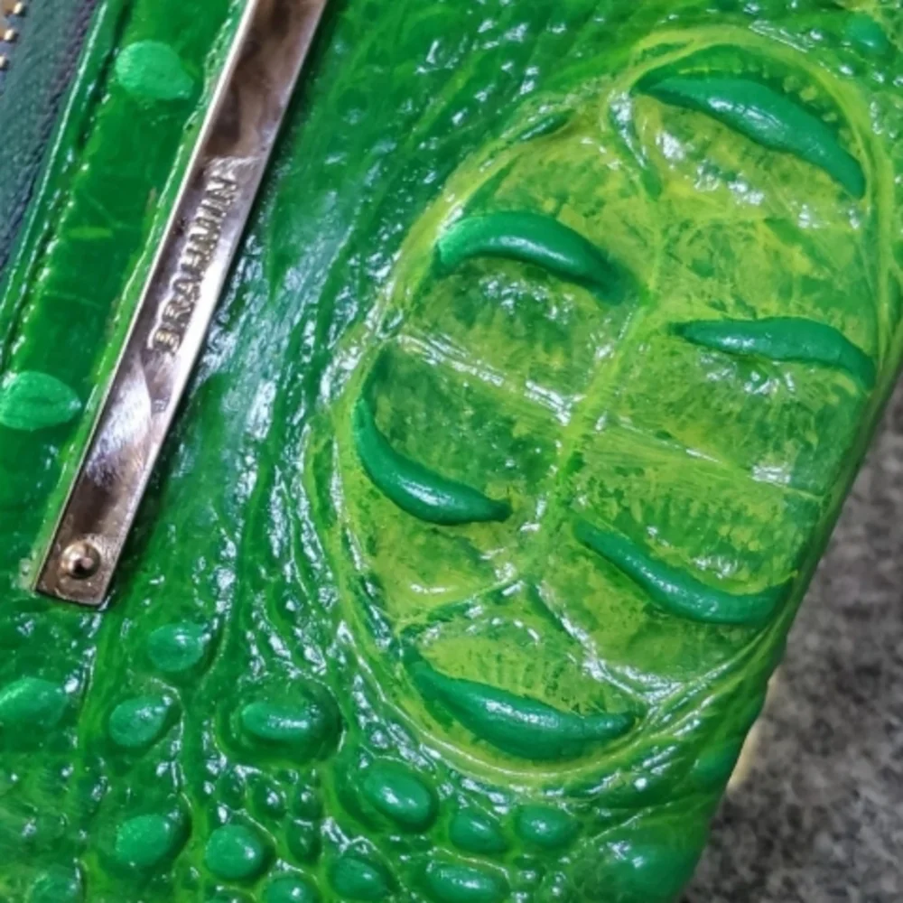 Brahmin Artist DYED Electric Lime Green Wallet